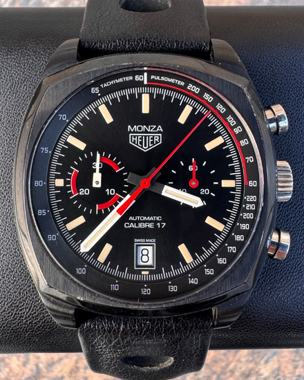 Tag Heuer Monza 40th Anniversary L.E. 42MM Black Dial Leather Strap (CR2080.FC6375)