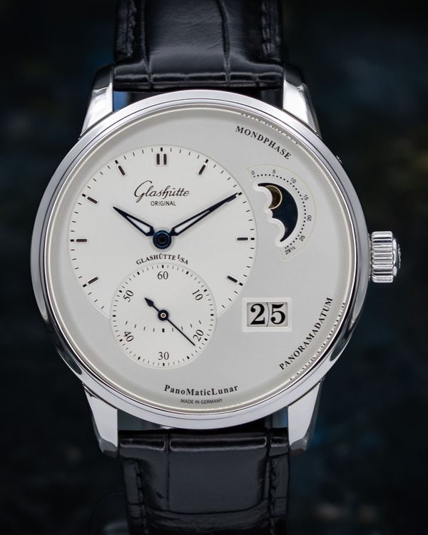 2024 Glashütte Original PanoMaticLunar 40MM Silver Dial Leather Strap (1-90-02-42-32-05)