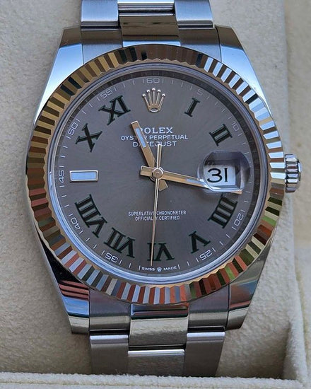 No Reserve - 2023 Rolex Datejust "Wimbledon" 41MM Slate Dial Oyster Bracelet (126334)