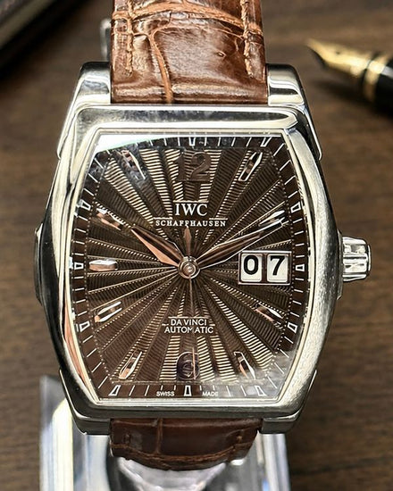 No Reserve - 2013 IWC Schaffhausen Da Vinci 35.6MM Brown Dial Leather Strap (IW452306)