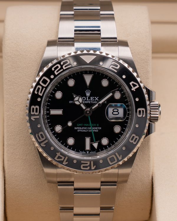 2026 Rolex GMT-Master II "Bruce Wayne" 40MM Black Dial Oyster Bracelet (126710GRNR)