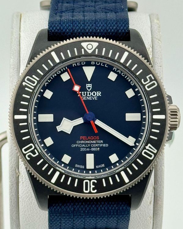 No Reserve - 2026 Tudor Pelagos FXD "Alinghi Red Bull Racing Edition" 42MM Blue Dial Textile Strap (25707KN)