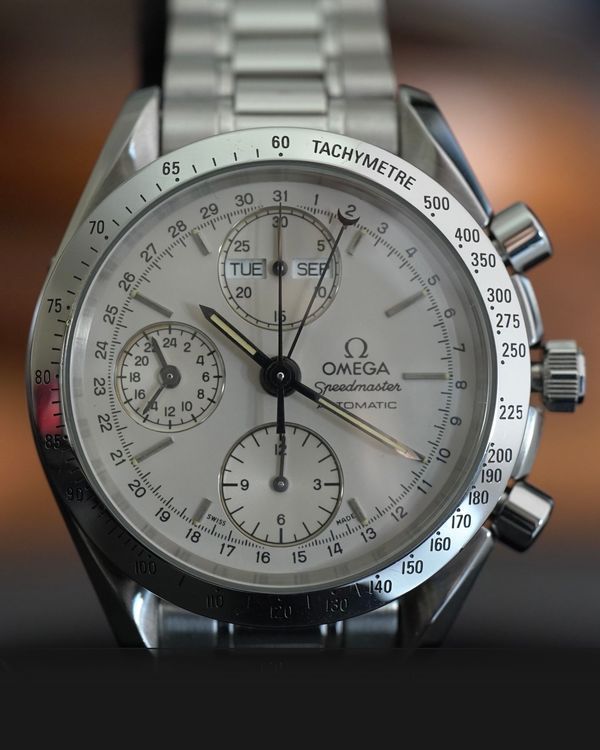 No Reserve - Omega Speedmaster Day-Date Triple Calendar 39MM White Dial Steel Bracelet (3521.30.00)