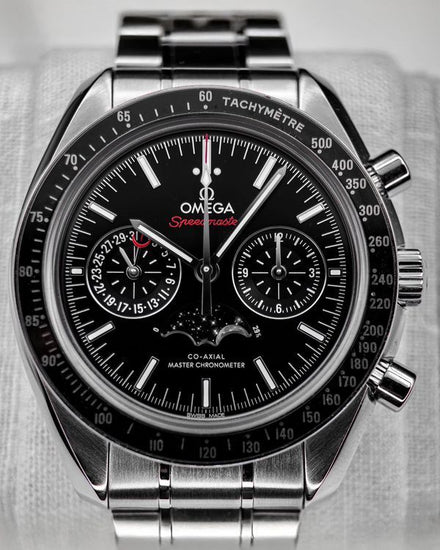 No Reserve - 2019 Omega Speedmaster Moonphase 44.25MM Black Dial Steel Bracelet (304.30.44.52.01.001)