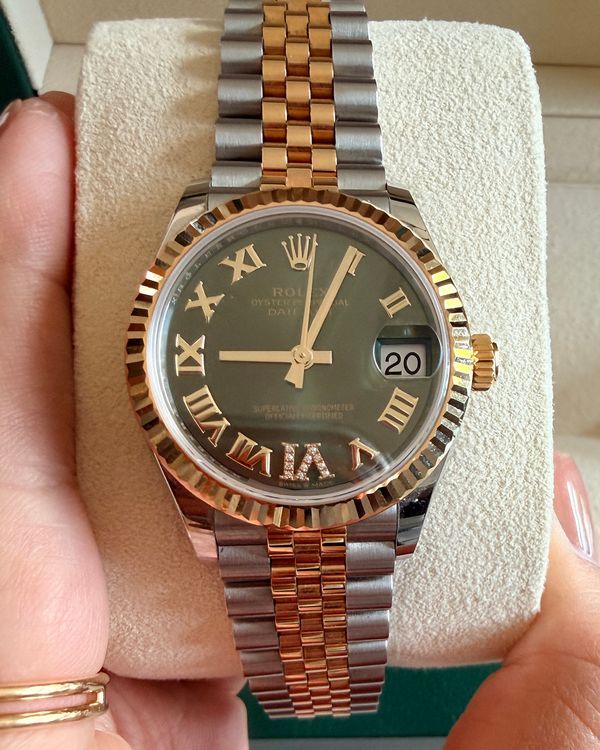 2021 Rolex Datejust 31MM Green Dial Two-Tone Jubilee Bracelet (278273)