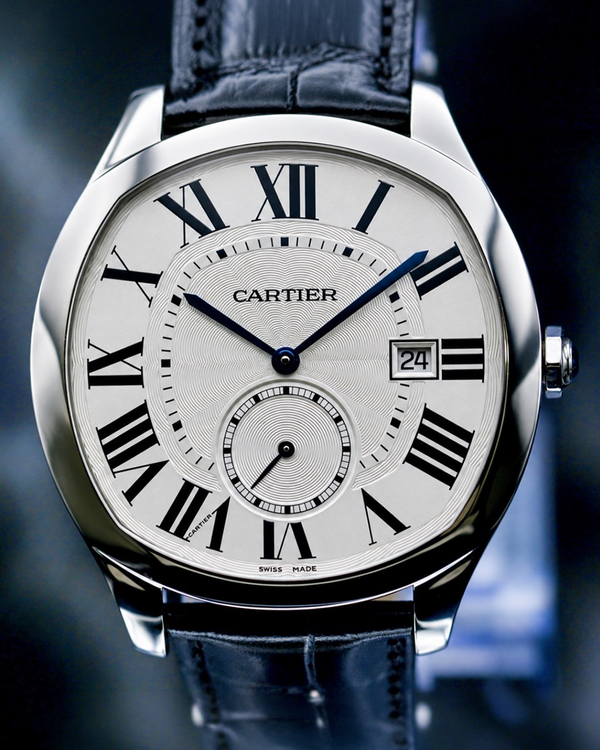 No Reserve - 2017 Cartier Drive De Cartier 40MM Silver Dial Leather Strap (WSNM0004)