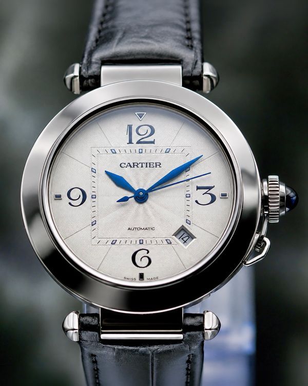 No Reserve - 2021 Cartier Pasha De Cartier 41MM Silver Dial Leather Strap (WSPA0010)