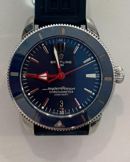 2021 Breitling Superocean Heritage B20 44MM Blue Dial Rubber Strap (AB2030161C1S1)