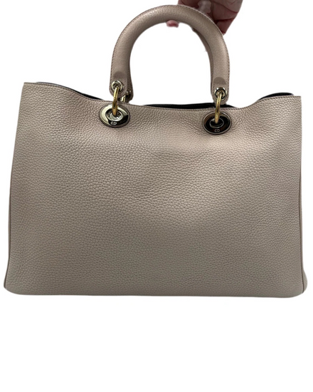 Dior Lady Dior Diorissimo Style Tote Medium Leather Gold-Tone Hardware Leather Strap (Bag)