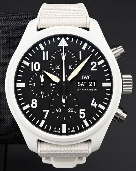 2022 IWC Schaffhausen Pilot Chronograph Top Gun "Lake Tahoe" 44MM Black Dial Rubber Strap (IW389105)