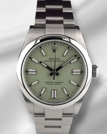 2025 Rolex Oyster Perpetual 41MM Pistachio Dial Oyster Bracelet (134300)