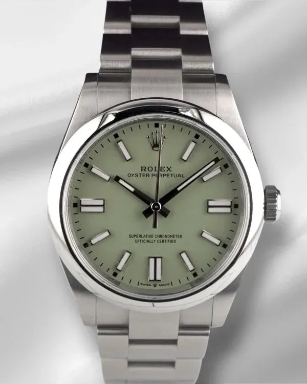 2025 Rolex Oyster Perpetual 41MM Pistachio Dial Oyster Bracelet (134300)