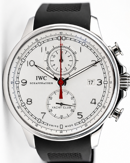 2012 IWC Schaffhausen Portugieser Yacht Club Chronograph 45.4MM Silver Dial Rubber Strap (IW390211)