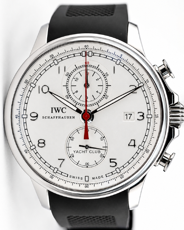 2012 IWC Schaffhausen Portugieser Yacht Club Chronograph 43.5MM Silver Dial Rubber Strap (IW390211)