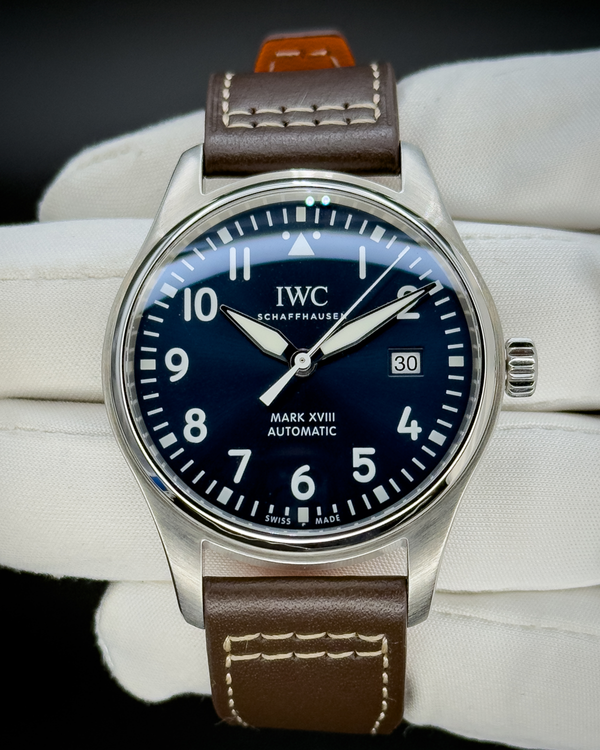 No Reserve - 2020 IWC Schaffhausen Pilot Mark XVIII Edition "Le Petit Prince" 40MM Blue Dial Leather Strap (IW327010)