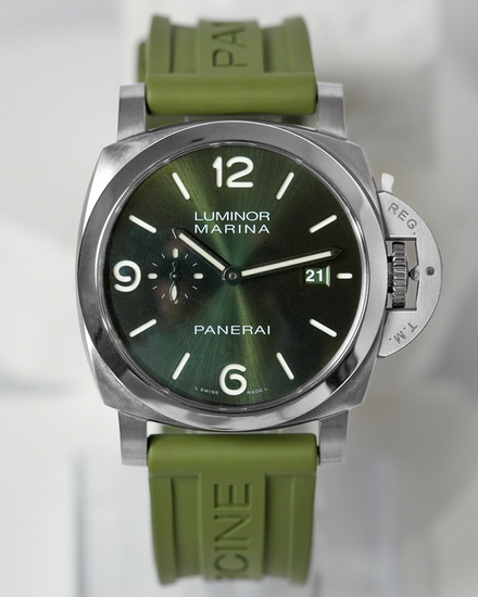 2025 Panerai Luminor Marina 44MM Green Dial Rubber Strap (PAM03325)