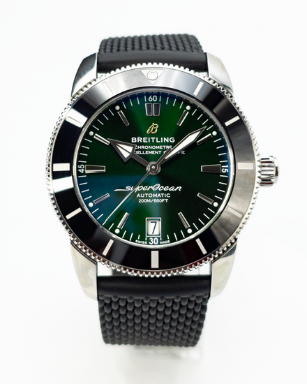 2022 Breitling Superocean Heritage II 42MM Green Dial Rubber Strap (AB2010)