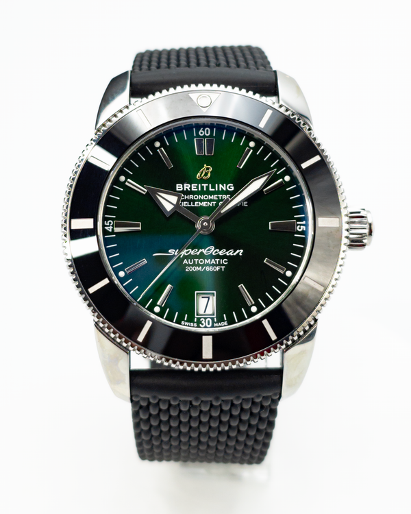 2022 Breitling Superocean Heritage II 42MM Green Dial Rubber Strap (AB2010)
