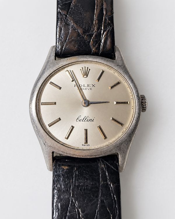 No Reserve - Rolex Cellini 32MM Silver Dial Aftermarket Leather Strap (3804)