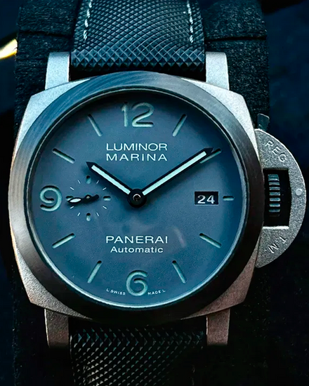 2021 Panerai Luminor Marina "TuttoGrigio" 44MM Grey Dial Textile Strap (PAM01662)