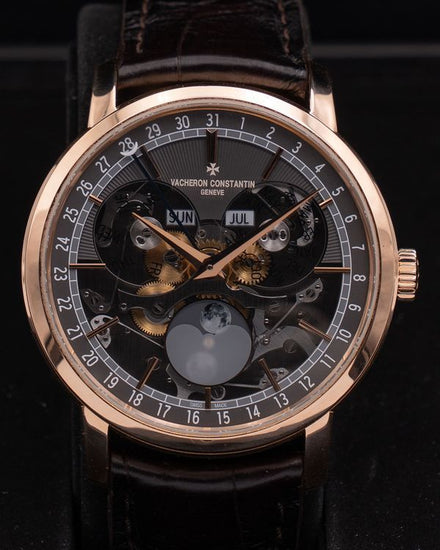 Vacheron Constantin Traditionnelle Complete Calendar Openface 41MM Skeleton Dial Leather Strap (4020T/000R-B654)