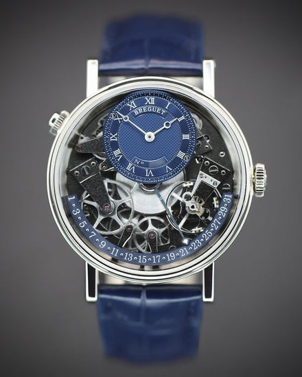 Breguet Tradition Quantième Retrograde 40MM Skeleton Dial Leather Strap (7597BB/GY/9WU)