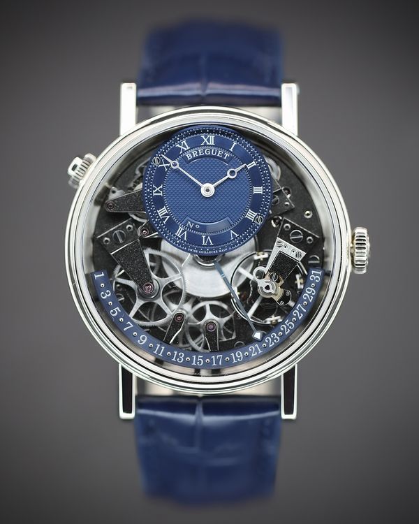 Breguet Tradition Quantième Retrograde 40MM Skeleton Dial Leather Strap (7597BB/GY/9WU)