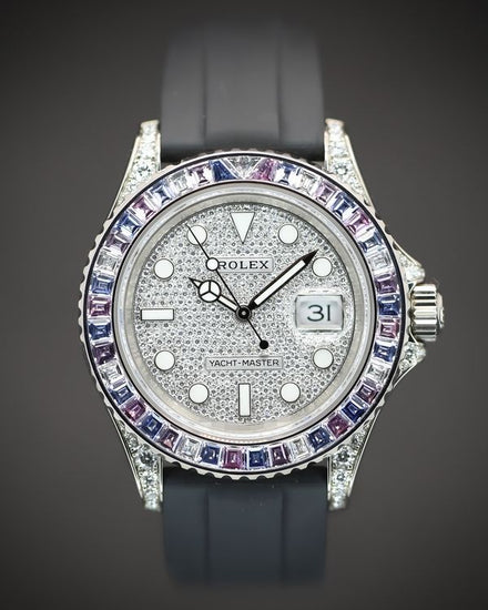 Rolex Yacht-Master "Cotton Candy" 40MM Diamond Pavé Dial Rubber Strap (126679SABR)