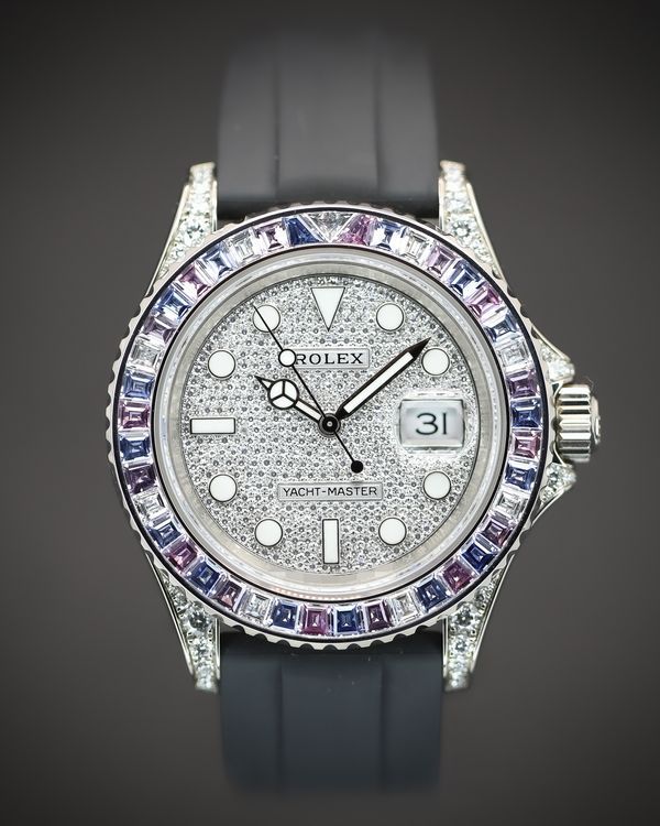 Rolex Yacht-Master "Cotton Candy" 40MM Diamond Pavé Dial Rubber Strap (126679SABR)