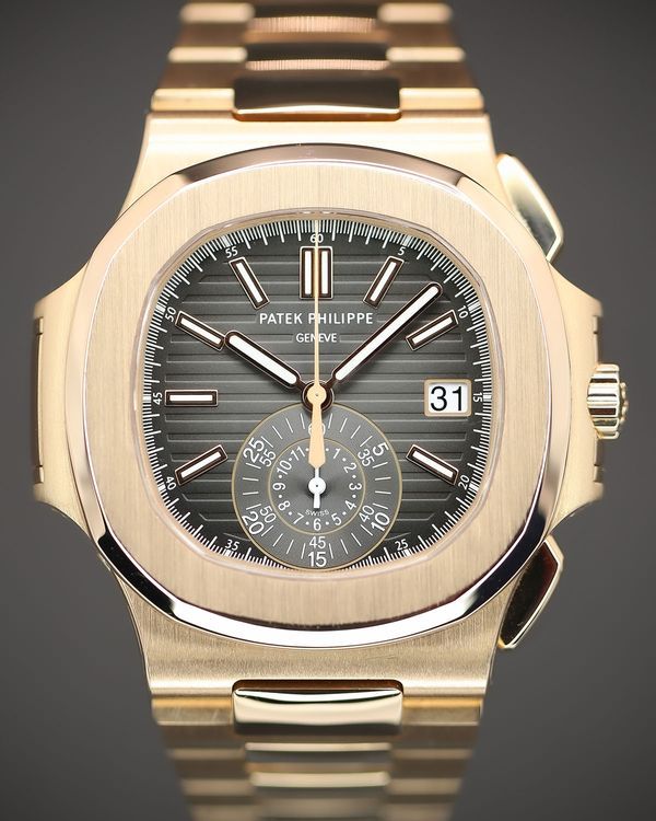 2022 Patek Philippe Nautilus Travel Time Chronograph 40.5MM Black Dial Rose Gold Bracelet (5980/1R-001)