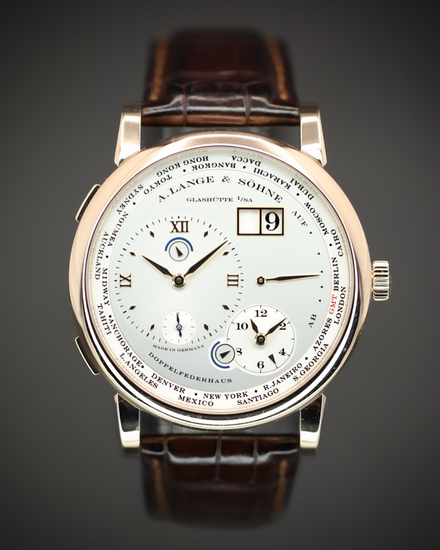 2010 A. Lange & Söhne Lange 1 Time Zone 41.9MM White Dial Leather Strap (116.032)
