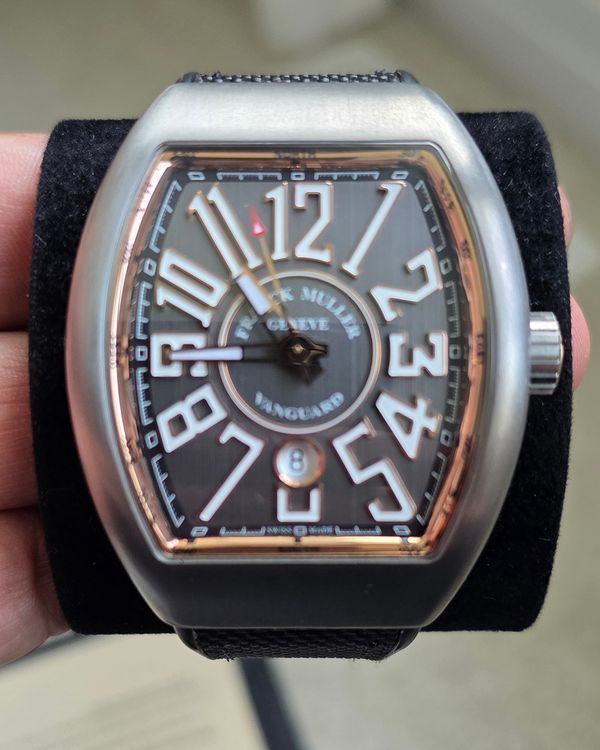No Reserve - 2020 Franck Muller Vanguard 44MM Grey Dial Leather Strap (45 V SC DT TT BR 5N)