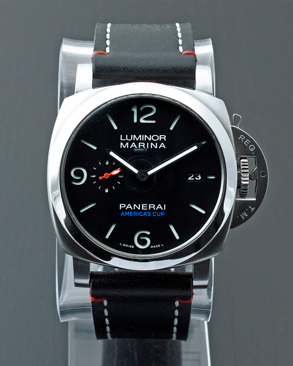 No Reserve - 2017 Panerai Luminor Acciaio Limited Edition 44MM Black Dial Leather Strap (PAM00732)
