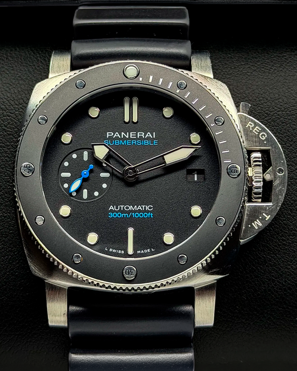 2024 Panerai Submersible 42MM Black Dial Rubber Strap (PAM02683)