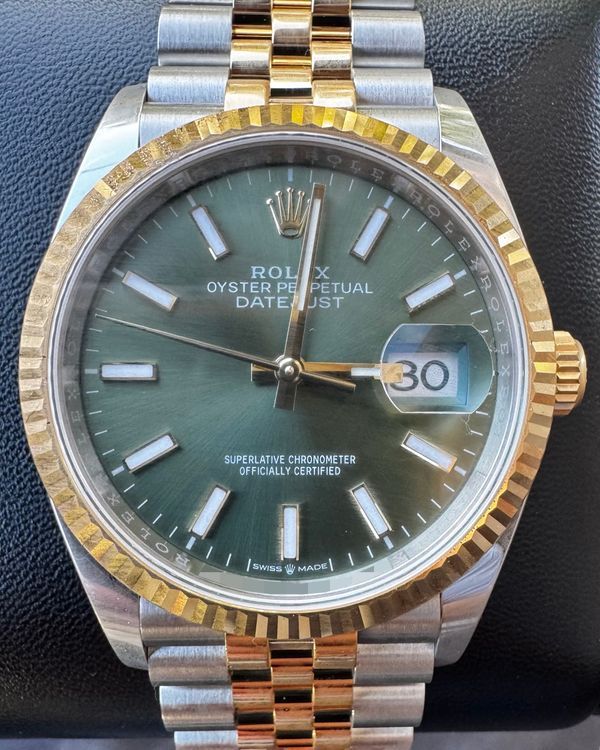 2026 Rolex Datejust 36MM Green Dial Two-Tone Jubilee Bracelet (126233)