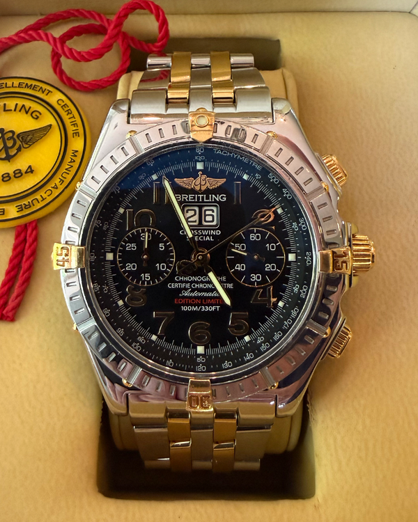 2004  Breitling Crosswind 43MM Black Dial Two-Tone Bracelet (B44356)