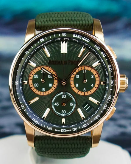 2024 Audemars Piguet Code 11.59 Chronograph 41MM Green Dial Textile Strap (26393OR.OO.A056KB.01)