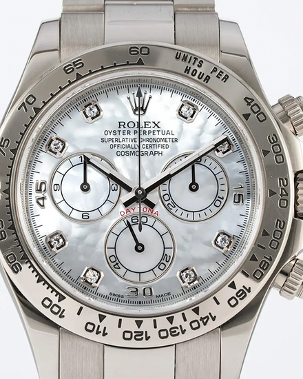 2023 Rolex Cosmograph Daytona 40MM Mother of Pearl Dial White Gold Oyster Bracelet (116509)