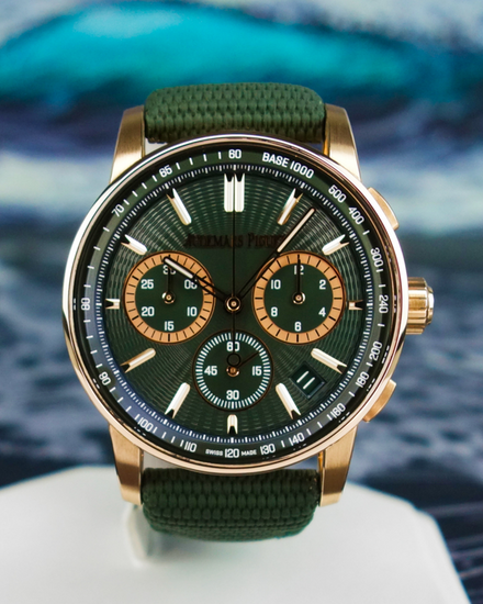 2024 Audemars Piguet Code 11.59 Chronograph 41MM Green Dial Textile Strap (26393OR.OO.A056KB.01)