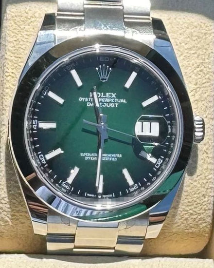 2026 Rolex Datejust 41MM "Ombré" Green Dial Oyster Bracelet (126300)