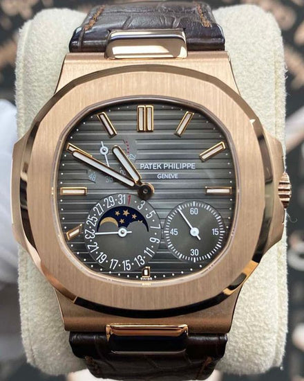 Patek Philippe Nautilus 40MM Brown Dial Leather Strap (5712R-001)