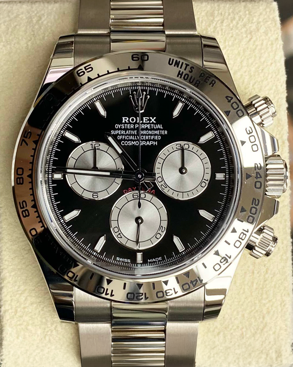 Rolex Cosmograph Daytona 40MM Black Dial White Gold Oyster Bracelet (126509)
