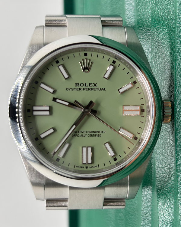 2025 Rolex Oyster Perpetual 41MM Pistachio Dial Oyster Bracelet (134300)