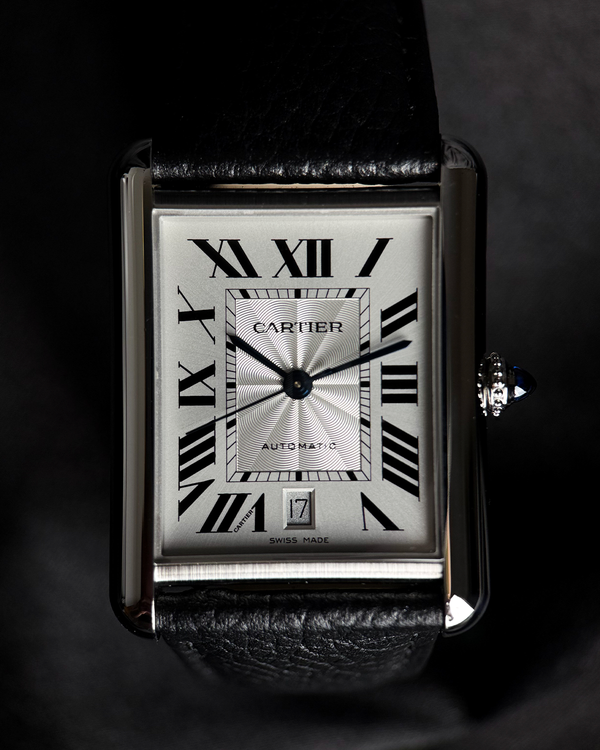 2025 Cartier Tank 34MM Quartz Silver Dial Leather Strap (WSTA0040)