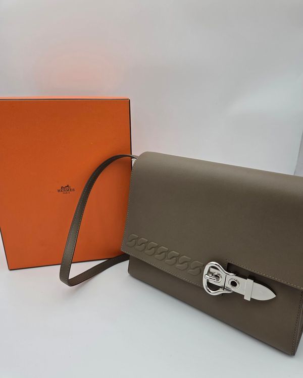 Hermès Sellier Medium Bag Brown Leather Silver-Tone Hardware (Hermès Sellier)