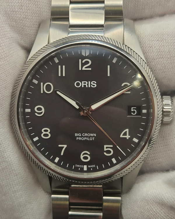 Oris ProPilot Big Crown Big Date 41MM Black Dial Steel Bracelet (01 751 7761 4063)