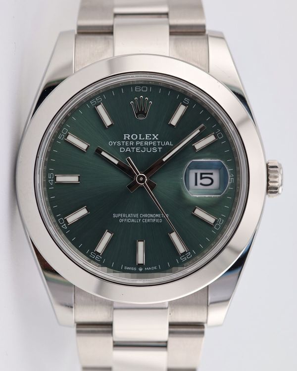 2026 Rolex Datejust 41MM Mint Green Dial Oyster Bracelet (126300)