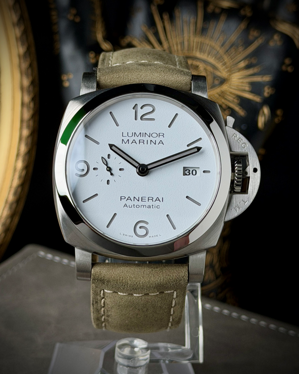 2022 Panerai Luminor Marina 44MM White Dial Leather Strap (PAM01314)