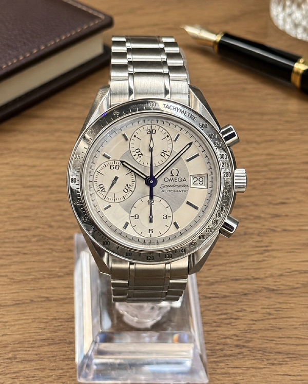 No Reserve - Omega Speedmaster Date 39MM Silver Dial Steel Bracelet (3513.30.00)