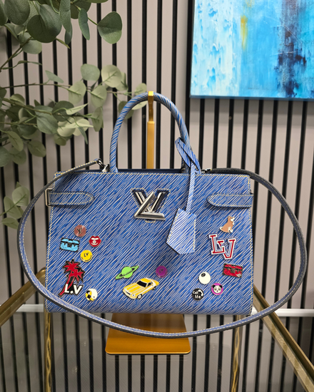 2017 Louis Vuitton Bag Twist Tote Epi Pins / Americana Rock And Roll Denim Leather (Handbag)